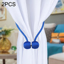 2 PCS Fashion Woven Punch-Free Beef Tendon Magnetic Buckle Curtain Strap(Blue)