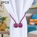 2 PCS Fashion Woven Punch-Free Beef Tendon Magnetic Buckle Curtain Strap(Purple)