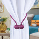 2 PCS Fashion Woven Punch-Free Beef Tendon Magnetic Buckle Curtain Strap(Purple)