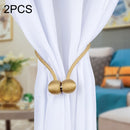 2 PCS Fashion Woven Punch-Free Beef Tendon Magnetic Buckle Curtain Strap(Light Brown)