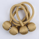 2 PCS Fashion Woven Punch-Free Beef Tendon Magnetic Buckle Curtain Strap(Light Brown)