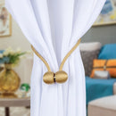 2 PCS Fashion Woven Punch-Free Beef Tendon Magnetic Buckle Curtain Strap(Light Brown)