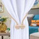 2 PCS Fashion Woven Punch-Free Beef Tendon Magnetic Buckle Curtain Strap(Beige)