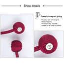 2 PCS Fashion Woven Punch-Free Beef Tendon Magnetic Buckle Curtain Strap (Red)
