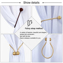 2 PCS Fashion Woven Punch-Free Beef Tendon Magnetic Buckle Curtain Strap (Red)