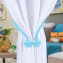 2 PCS Fashion Woven Punch-Free Beef Tendon Magnetic Buckle Curtain Strap(Baby Blue)