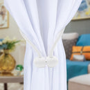 2 PCS Fashion Woven Punch-Free Beef Tendon Magnetic Buckle Curtain Strap(White)