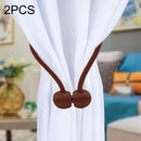 2 PCS Fashion Woven Punch-Free Beef Tendon Magnetic Buckle Curtain Strap(Brown)