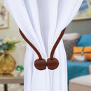 2 PCS Fashion Woven Punch-Free Beef Tendon Magnetic Buckle Curtain Strap(Brown)
