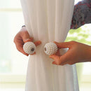 2 PCS Fashion Adornments Pearl Magnetic Buckle Curtain Strap(Grey)