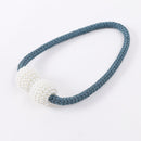 2 PCS Fashion Adornments Pearl Magnetic Buckle Curtain Strap(Navy Blue)