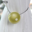 2 PCS Fashion Cat Eye Resin Steel Wire Magnet Curtain Buckle Tie Rope(Green)