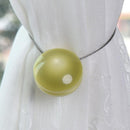 2 PCS Fashion Cat Eye Resin Steel Wire Magnet Curtain Buckle Tie Rope(Green)