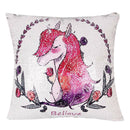 Sequin Unicorn Decorative Cushion Covers Reversible Pillow Cover, Size: 40cm x 40cm