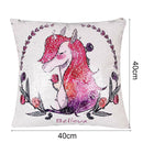 Sequin Unicorn Decorative Cushion Covers Reversible Pillow Cover, Size: 40cm x 40cm