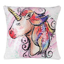 Sequin Unicorn Decorative Cushion Covers Reversible Pillow Cover, Size: 40cm x 40cm