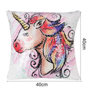 Sequin Unicorn Decorative Cushion Covers Reversible Pillow Cover, Size: 40cm x 40cm