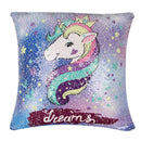 Sequin Unicorn Decorative Cushion Covers Reversible Pillow Cover, Size: 40cm x 40cm
