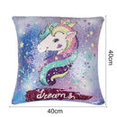 Sequin Unicorn Decorative Cushion Covers Reversible Pillow Cover, Size: 40cm x 40cm