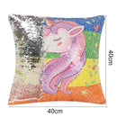 Sequin Unicorn Decorative Cushion Covers Reversible Pillow Cover, Size: 40cm x 40cm
