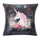 Sequin Unicorn Decorative Cushion Covers Reversible Pillow Cover, Size: 40cm x 40cm