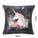 Sequin Unicorn Decorative Cushion Covers Reversible Pillow Cover, Size: 40cm x 40cm