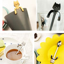 2 PCS Creative 304 Stainless Steel Cartoon Cat Handle Coffee Stirring Spoons, 11.8*1.8cm(Gold)