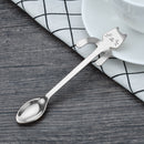 2 PCS Creative 304 Stainless Steel Cartoon Cat Handle Coffee Stirring Spoons, 11.8*1.8cm(Silver)