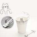 2 PCS Creative 304 Stainless Steel Cartoon Cat Handle Coffee Stirring Spoons, 11.8*1.8cm(Silver)