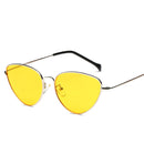 Women Cat Eyes Shape Color Lens UV400 Protective Sunglasses