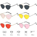 Women Cat Eyes Shape Color Lens UV400 Protective Sunglasses
