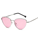 Women Cat Eyes Shape Color Lens UV400 Protective Sunglasses