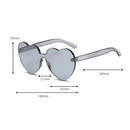 Heart Shape Rimless UV400 Sunglasses for Women(Dark Red)