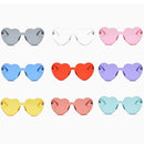 Heart Shape Rimless UV400 Sunglasses for Women(Dark Red)