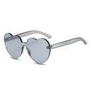 Heart Shape Rimless UV400 Sunglasses for Women(Grey)