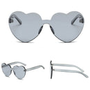Heart Shape Rimless UV400 Sunglasses for Women(Grey)