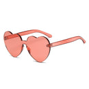 Heart Shape Rimless UV400 Sunglasses for Women(Watermelon Red)