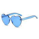 Heart Shape Rimless UV400 Sunglasses for Women(Blue)