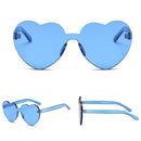 Heart Shape Rimless UV400 Sunglasses for Women(Blue)