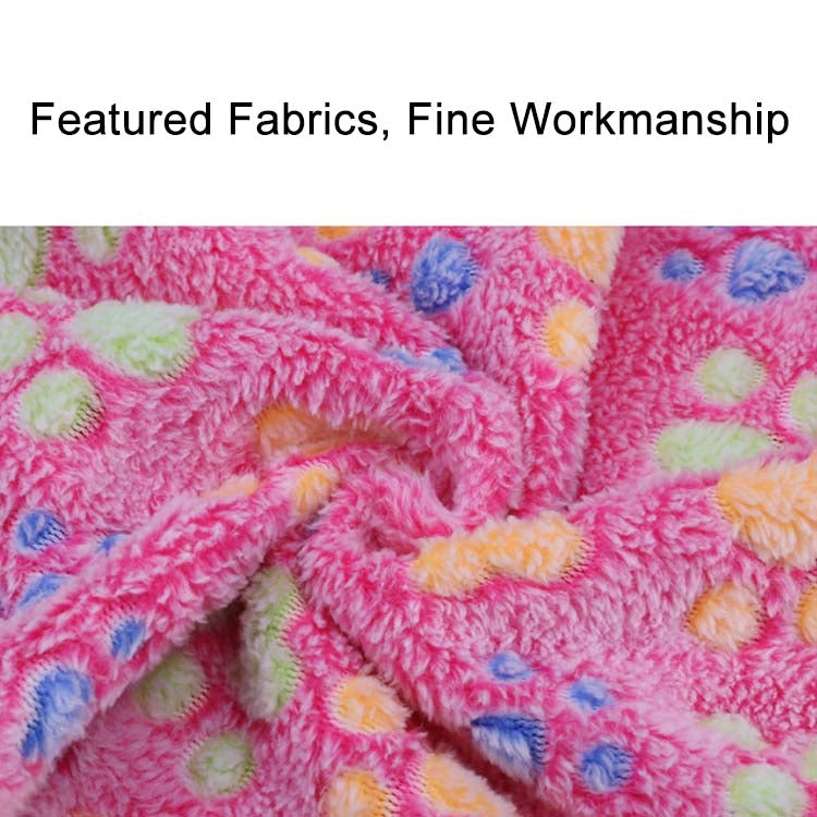 Dog Kennel Mat Footprints Pattern Thick Warm Coral Fleece Pet Dog Blankets, Size: S, 40*60cm(Coffee)