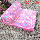 Dog Kennel Mat Footprints Pattern Thick Warm Coral Fleece Pet Dog Blankets, Size: S, 40*60cm(Magenta)