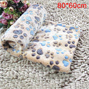 Dog Kennel Mat Footprints Pattern Thick Warm Coral Fleece Pet Dog Blankets, Size: M, 60*80cm(Coffee)