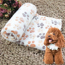 Dog Kennel Mat Footprints Pattern Thick Warm Coral Fleece Pet Dog Blankets, Size: L, 80*100cm(Beige)