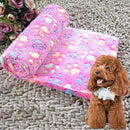 Dog Kennel Mat Footprints Pattern Thick Warm Coral Fleece Pet Dog Blankets, Size: L, 80*100cm(Magenta)