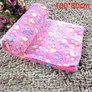 Dog Kennel Mat Footprints Pattern Thick Warm Coral Fleece Pet Dog Blankets, Size: L, 80*100cm(Magenta)
