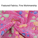Dog Kennel Mat Footprints Pattern Thick Warm Coral Fleece Pet Dog Blankets, Size: L, 80*100cm(Magenta)