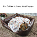 Dog Kennel Mat Footprints Pattern Thick Warm Coral Fleece Pet Dog Blankets, Size: L, 80*100cm(Magenta)