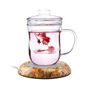 Wood Grain Marble Design USB Desktop Mug Cup Warmer Tea Coffee Drinks Heating Mat Pad, Random Color Delivery
