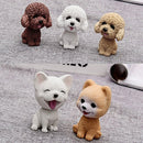 Shaking Head Dog Car Ornaments Resins Lovely Cartoon Dog New Year Gifts with Double-sided Adhesive Tape