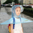 Portable UFO Cap Umbrella Automatic Folding Umbrella Creative Gifts Umbrella Student Woman Man Rain Hat, M, Umbrella Face Diameter:76cm, Suitable Height:120-145cm(Blue)